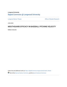 Mouthguard Efficacy in Baseball Pitching Velocity