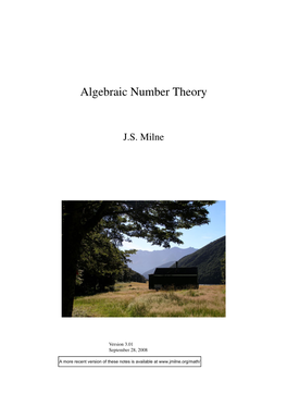 Algebraic Number Theory