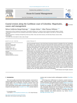 Coastal Erosion Along the Caribbean Coast of Colombia: Magnitudes, Causes and Management