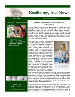 Resiliency, Inc. News