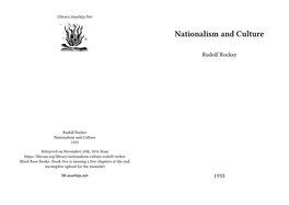 Nationalism and Culture