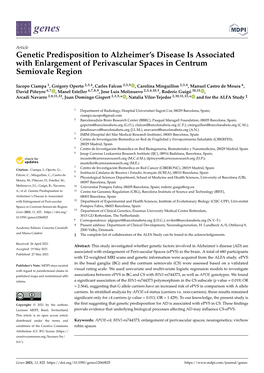 Genetic Predisposition to Alzheimer's Disease Is Associated With