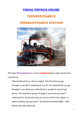 Visual Physics Online Thermodynamics Thermodynamics Systems