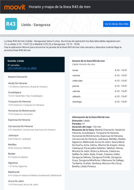 Horario Y Mapa De La Línea R43 De Tren