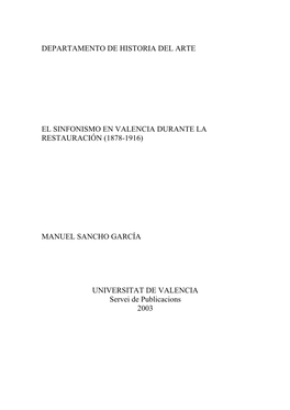 Departamento De Historia Del Arte El Sinfonismo En