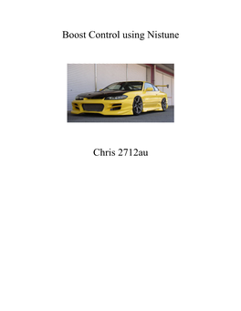 Boost Control Using Nistune Chris 2712Au