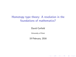 Homotopy Type Theory: a Revolution in the Foundations of Mathematics?