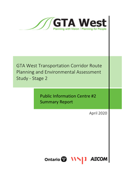 GTA West Transportation Corridor Route Planning and Environmental Assessment Study - Stage 2