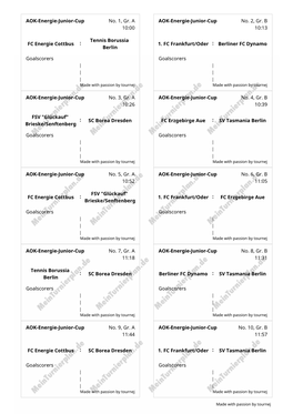 AOK-Energie-Junior-Cup No. 1, Gr. a 10:00 FC Energie Cottbus