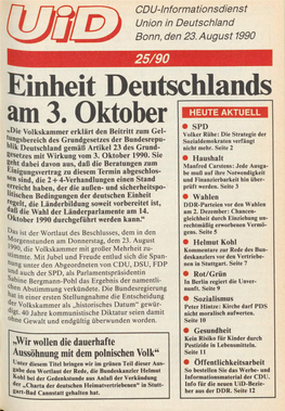 UID 1990 Nr. 25, Union in Deutschland