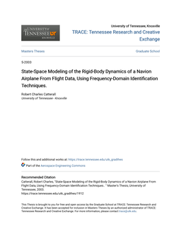 State-Space Modeling of the Rigid-Body Dynamics of a Navion Airplane from Flight Data, Using Frequency-Domain Identification Techniques