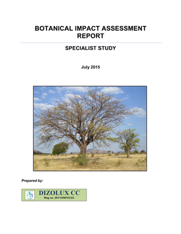 Botanical Impact Assessment Report Specialist Study