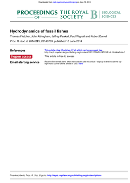 Hydrodynamics of Fossil Fishes