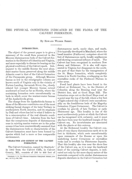 The Physical Conditions Indicated by the Flora of the Calvert Formation