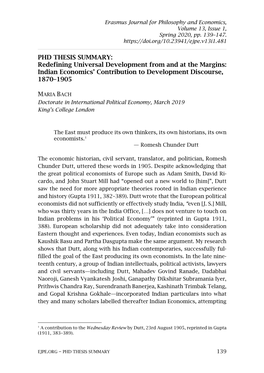 Redefining Universal Development from and at the Margins: Indian Economics’ Contribution to Development Discourse, 1870–1905