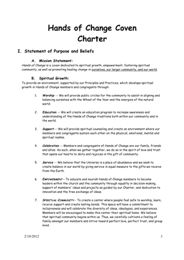 Hands of Change Coven Charter