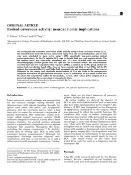 Evoked Cavernous Activity: Neuroanatomic Implications