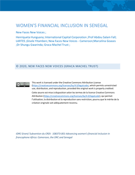 Women's Financial Inclusion in Senegal