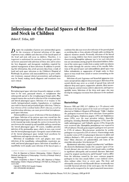 Infections of the Fascial Spaces of the Head and Neck in Children Robert F