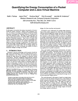 Quantifying the Energy Consumption of a Pocket Computer and a Java Virtual Machine