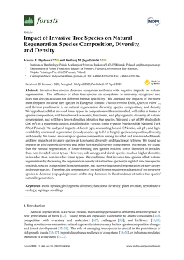 Impact of Invasive Tree Species on Natural Regeneration Species Composition, Diversity, and Density