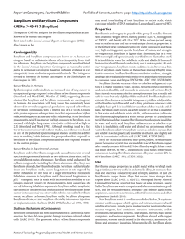 Beryllium and Beryllium Compounds