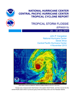 TROPICAL STORM FLOSSIE (EP062013) 25 – 30 July 2013