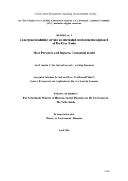 Conceptual Modelling Serving an Integrated Environmental Approach of Jiu River Basin - Main Pressures and Impacts, Conceptual Model