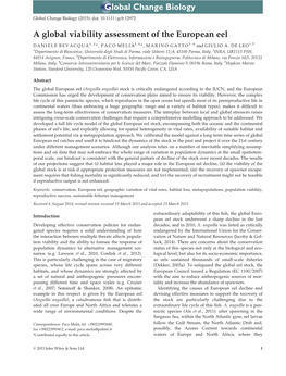 A Global Viability Assessment of the European Eel � DANIELE BEVACQUA1,2*, PACO MELIA3,4*, MARINO GATTO3,4 Andgiulio A