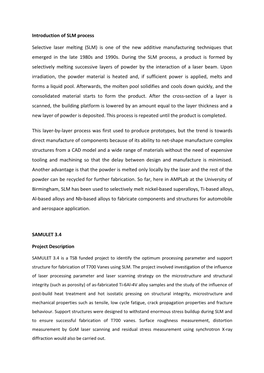 Introduction of SLM Process Selective Laser Melting (SLM) Is One of The