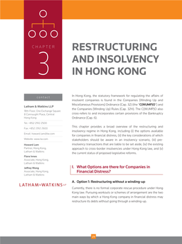 Restructuring and Insolvency in Hong Kong