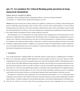 An Emulator for Reduced Floating-Point Precision in Large Numerical