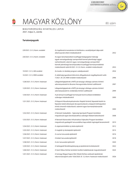 229/2021. (V. 5.) Korm. Rendelet Az Ingatlanok Árverezésére És Kiürítésére a Veszélyhelyzet Ideje Alatt Alkalmazandó Eltérő Intézkedésekről 2932