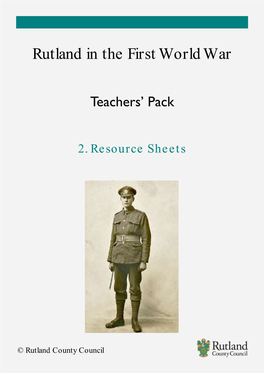 First World War Resource Sheets