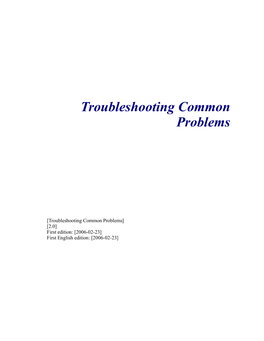 Troubleshooting Common Problems