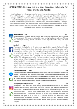 GREEN ZONE: Here Are the Few Apps I Consider to Be Safe for Teens and Young Adults