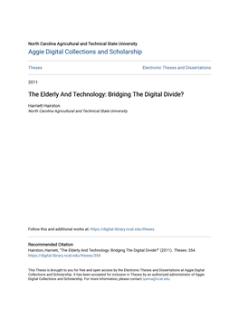 The Elderly and Technology: Bridging the Digital Divide?