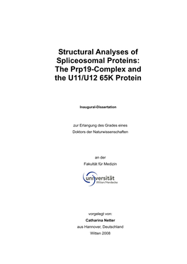 The Prp19-Complex and the U11/U12 65K Protein