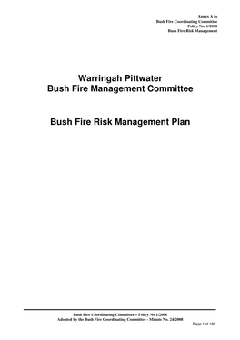 Warringah-Pittwater BFRMP