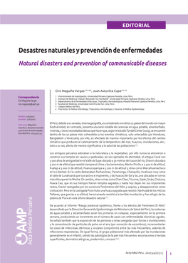 Desastres Naturales Y Prevención De Enfermedades