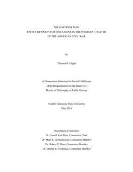 The Fortress War: Effect of Union Fortifications in the Western Theater of the American Civil War