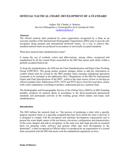 Official Nautical Chart: Development of a Standard