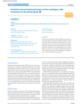 Primitive Neuroectodermal Tumor of the Esophagus with Metastasis in the Pineal Gland