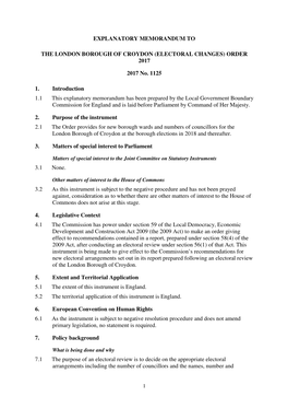 The London Borough of Croydon (Electoral Changes) Order 2017