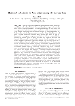 Hydrocarbon Basins in SE Asia: Understanding Why They Are There