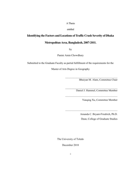 Identifying the Factors and Locations of Traffic Crash Severity of Dhaka