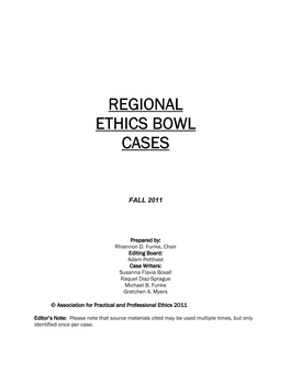 Regional Ethics Bowl Cases