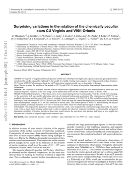 Surprising Variations in the Rotation of the Chemically Peculiar Stars CU