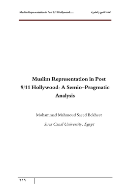 Muslim Representation in Post 9/11 Hollywood: a Semio-Pragmatic Analysis