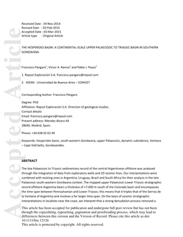 Scale Upper Palaeozoic to Triassic Basin in Southern